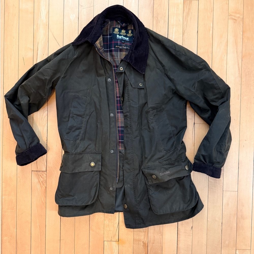 Barbour Men's Ashby Waxed Jacket Olive Green Size Small